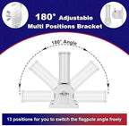 ZMTECH 2 Pack 5FT White Flag Pole Kit with Solar Light and Proud American Flag, Adjustable Bracket and Upgraded Tangle-Free Ring 1" Stainless Steel Flagpole for Day and Night, Residential, Commercial - Image 5