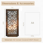 Wall Candle Holder Set of 2 with RealMirror, Distressed Brown - Image 2