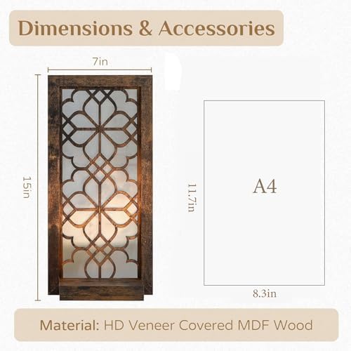Wall Candle Holder Set of 2 with RealMirror, Distressed Brown - Image 2