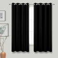 KOUFALL 60 Inch Curtains for Bedroom,Grommet Room Darkening Dark Out Heavy Thick Insulated Thermal Black Blackout Curtains for Winter 2 Panels Set by KOUFALL
