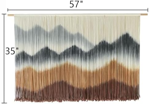 Macrame Wall Hanging Dip-Dyed Mountain Fiber Art Craftsmanship 57"W*35"L - Image 5