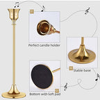 Vintage Gold Brass Taper Candle Holders for Candlesticks, Fireplace & Party - Set of 3 - Image 3