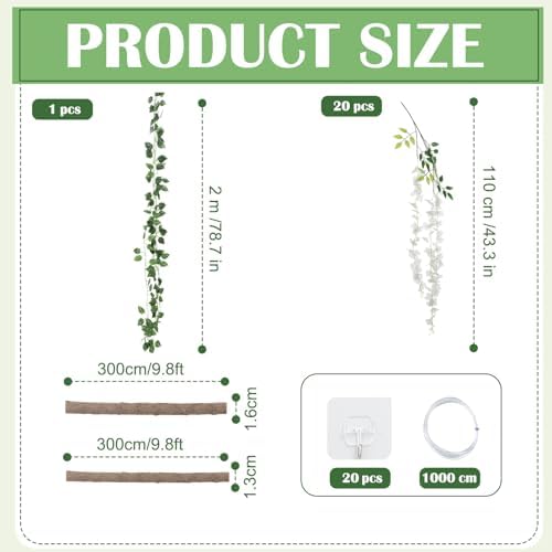 Bucherry Enchanted Fairy Classroom Set, Artificial White Wisteria Vines - Image 3