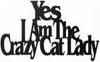 Wall Word Art Decorative Wood Sign for Pet, Dog, Cat, Horse, Pig, Animal Lovers with Fun Sayings and Quotes (Crazy Cat Lady) by MemoryMatsWordArt