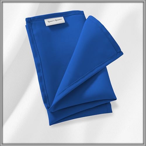 Lann's Linens Set of 144 Cloth Dinner Napkins, 20-inch Polyester Napkins, Washable and Reusable Fabric for Weddings, Hotels, Restaurants - Royal Blue - Image 6