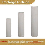 Distressed Off-White Tall Floor Vase - Set of 3 Pottery Look Metal Vases - Image 7