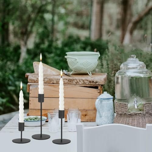 Black Candlestick Holders Bulk for Taper Candles Decorative Metal Candelabra Candle Holders Fit 0.8 Inch Diameter Candles Gold Taper Candle Stands for Wedding Home Party Table Decor (Set of 27) - Image 6