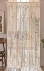 Macrame Curtain Long Cotton Window Panel Boho Room Divider 35"W*70"L - Image 3