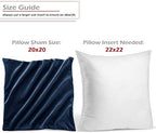 Nestl Throw Pillow Covers, Cozy Velvet Decorative Outdoor Pillow Covers 20X20 Inches, Soft Solid Cushion Covers for Sofa, Bed and Car, Set of 4 - Navy Blue - Image 2