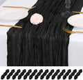 14 Pack Black Cheesecloth Table Runner 17x108 Inch Semi Sheer Boho Gauze Cheese Cloth Fabric Table Runners, for Wedding Party Baby Shower Birthday Home Decor Garden Farmhouse by Unknown