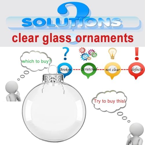 Clear Glass Christmas Ornaments, 3.15 inch DIY Christmas Ornaments Balls, Glass Ornaments for Crafts Fillable - 12 PCS - Image 4