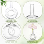 Honeydak 12 Pcs Glass Vases Napkin Rings Hand Blown Borosilicate - Image 3