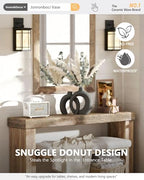 Set of 2 Gray Ceramic Vases for Home Decor Accents - Unique Hollow Donut Artistic Design Minimalism Industrial Scandinavian Style Decorative Vases for Shelf, Mantel, Entryway Table Decor (Matte Gray) - Image 3
