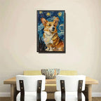 Metal Sign Tin Sign Vintage Wall Art Corgi Starry Night Corgi Playful Corgi in Night for Home Cottage and Seasonal Celebrations Waterproof Aluminum 6×8 Inches with Metal Frame - Image 4