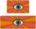 Boho Kitchen Mat Set of 2,Rainbow Evil Eye Print Abstract Kitchen Rugs and Mats Non Skid Washable,Modern Farmhouse Runner Rugs with Rubber Backing for Kitchen Decor (17"x47"+17"x30") by Xsinufn