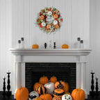 Fall Wreaths for Front Door, 22 Inch Autumn Maples Leaf Pumpkin Berry Wreath with Hello Fall sign, Fall Decorations for Thanksgiving Halloween Farmhouse Harvest Home Outdoor Indoor Window Wall - Image 5