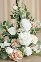 Ling's moment Welcome Sign Flowers, Wedding Floral Swag, White and Sage - Image 4