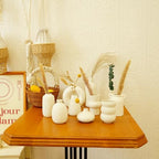 Small White Ceramic Vase Set of 10 Ceramic Bud Vases in Bulk Farmhouse Vase - Image 3