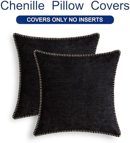 CaliTime Decorative Couch Throw Pillow Covers 22 X 22 Inches Black - Image 6