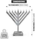 12" Electric LED Menorah Lights – Small Plug-in Hanukkah Menorah Lamp for Window or Tabletop Display Chabad Style - Image 2