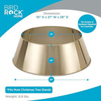BIRDROCK HOME 4-Panel Christmas Tree Collar - Metal Holiday Skirt Decor - Water Base Protection from Pets (Soft Gold) - Image 3