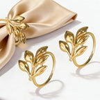 Leaf Napkin Rings Set of 100 Metal Napkin Rings Bulk Table Napkin Ring Suitable for Valentine Thanksgiving Banquets Table Parties and Everyday - Image 2