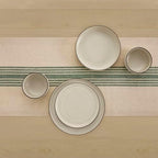 Solino Home 100% Linen Table Runner, 14 x 132 in, Green and Natural Striped - Image 3