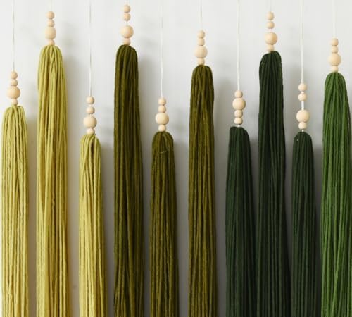 Macrame Wall Hanging Large Geometric Handmade Beaded Tassel Decor 39"W*45"L - Image 7