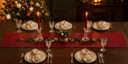 Red Faux Leather Table Runner Waterproof Heatproof for Christmas 72 inch - Image 4