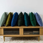 JUSPURBET 28x28 Euro Velvet Throw Pillow Covers Set of 2,Peacock Blue - Image 3