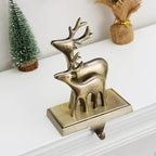 XIUSHE Stocking Holder Set of 4-Christmas Tree Stocking Hanger for Mantel-Metal Weighted Christmas Stocking Holder for Fireplace Mantle-Tropical Farmhouse Stocking Holder (Bronze-4) - Image 3