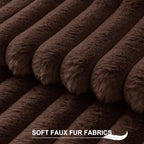 Pallene Faux Fur Decorative Throw Pillow Covers 24x24 Set of 2, Chocolate - Image 2