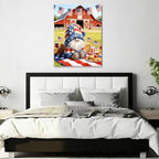 July 4th Patriotic Canvas Wall Art 4th of July USA Decorations American Flag Painting Picture Red White Blue Wall Decor Independence Day Home Decor 16x20in - Image 5