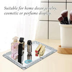 Large Crystal Tray, 15.7"x11.8" Silver Rectangular Perfume Tray - Image 3