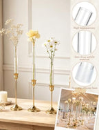 12 Pack 7.9” Acrylic Bud Vase Set for Taper Candlesticks Candles - Image 3