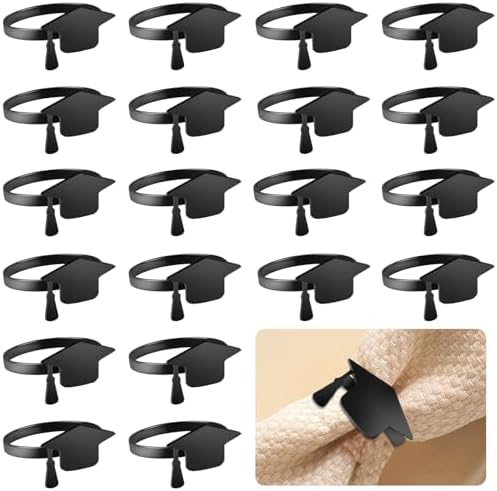 40 PCS Graduation Napkin Rings, 2026 Graduation Black Napkin Holders for Cloth Napkins Metal Napkin Holder Bulk for Graduation Party Supplies Graduation Table Decor by EYNDYN