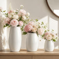 hjn Ceramic Vase Set of 3 White Flower Vase for Home Decor, Modern Decorative Vases for Flowers/Ideal Shelf Decor/Table/Living Room/Kitchen/Office-White by hjn