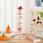 Sungmor Cast Iron Candle Holder, 10.2in White Noblewoman Figurine Design - Image 2