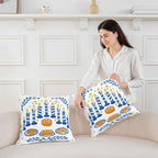Erosebridal Blue Hanukkah Decorations Throw Pillow Covers 24X24 Set of 2 for Couch Bed Sofa Decor, Festival Holiday Pillow Covers, Menorah Seasonal Star Decorative Cushion Cases - Image 3