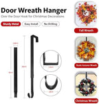 4 Pack No-Drill Over Door Hooks for 15-25" Doors, Heavy-Duty Metal with Shock-Absorbing Pads. Holds Towels, Coats, Bags & Seasonal Wreaths, Ideal for bathrooms, entryways and Front Doors. - Image 4