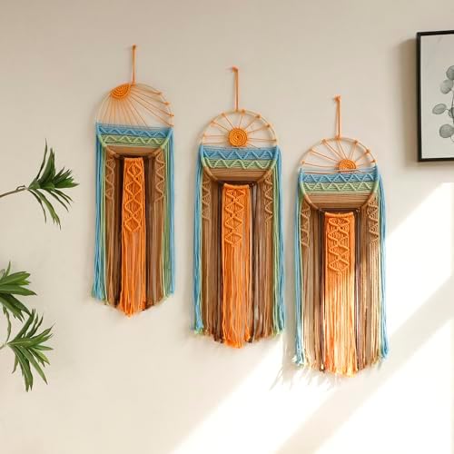 Artilady 3 Pack Macrame Wall Hanging Tapestry, Boho Sun Art Dream Catcher by Artilady