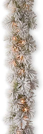 National Tree Company 9ft Pre-Lit Snowy Bristle Pine Christmas Garland by Unknown