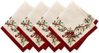 Elrene Home Fashions Villeroy & Boch Winter Bows & Garland Christmas/Holiday Cloth Napkins, Set of 4 by ElreneHomeFashions