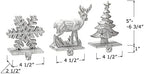 Red Co. Set of 3 Snowflake, Reindeer & Christmas Tree Decorative Cast Iron Stocking Holders in Distressed White Finish - Image 3