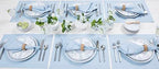 Solino Home 100% Pure Linen Woven Placemats Sky Blue, 14 x 19 in, Set of 4 - Image 3