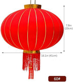 Silk Lantern Oriental, Round Red Lanterns, Large Silk Lantern with Golden Fu, Lunar New Year Decorations for Chinese New Year(Red,60# 2pcs) - Image 7