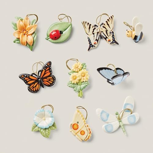 Lenox Butterfly Meadow 10-Piece Mini Hanging Ornament Set - Image 3