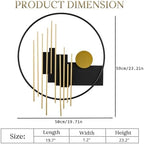 HYVAKUPPA 3D Large Metal Wall Decor Modern Aesthetic Wall Sculptures 19.7''x23.2'' Luxury Geometric Circular Decor Wall Art Artwork for Bedroom Dining Living Room Wall Decorations - Image 3
