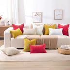 decorUhome Chenille Red Velvet Throw Pillow Covers 24x24 Set of 2 - Image 6
