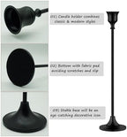 6X Black Candlestick Holders Taper Candle Holder Metal Candle Sticks Holder - Image 3